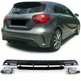 Diffusor Heckdiffusor & Chrom Auspuffblenden für Mercedes Benz A-Klasse W176 AMG Line ab 2015